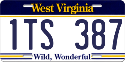 WV license plate 1TS387