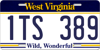 WV license plate 1TS389