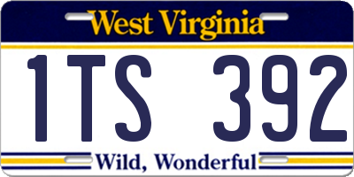 WV license plate 1TS392