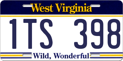 WV license plate 1TS398
