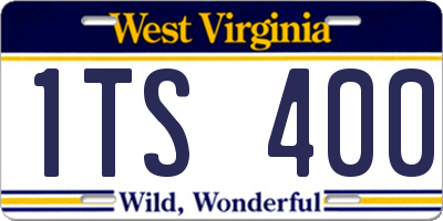 WV license plate 1TS400