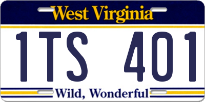 WV license plate 1TS401