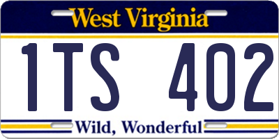WV license plate 1TS402