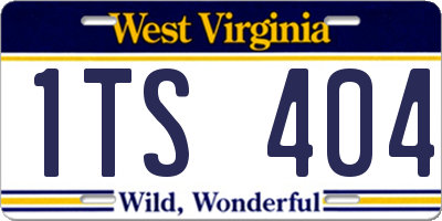 WV license plate 1TS404