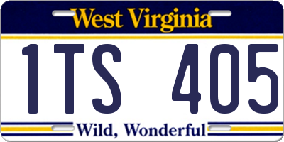 WV license plate 1TS405