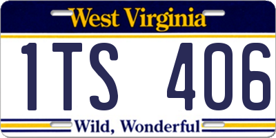 WV license plate 1TS406
