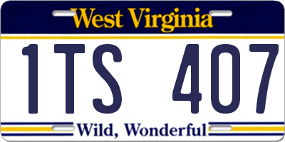 WV license plate 1TS407