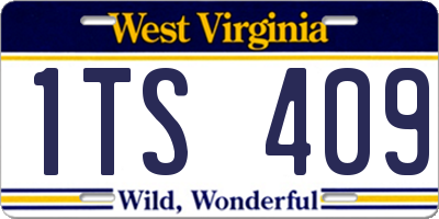 WV license plate 1TS409