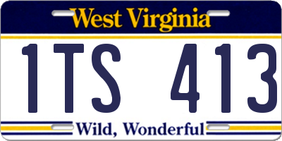 WV license plate 1TS413