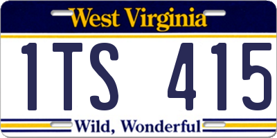 WV license plate 1TS415