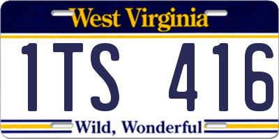 WV license plate 1TS416