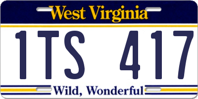 WV license plate 1TS417