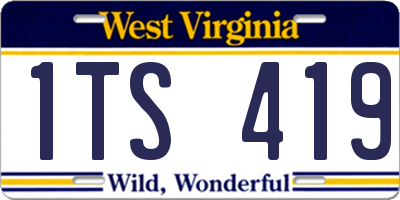 WV license plate 1TS419