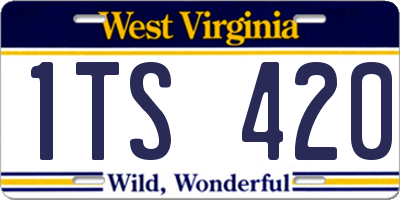 WV license plate 1TS420