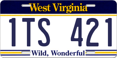 WV license plate 1TS421