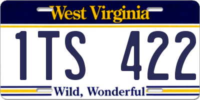 WV license plate 1TS422