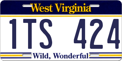 WV license plate 1TS424