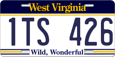 WV license plate 1TS426