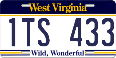 WV license plate 1TS433