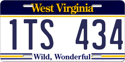 WV license plate 1TS434