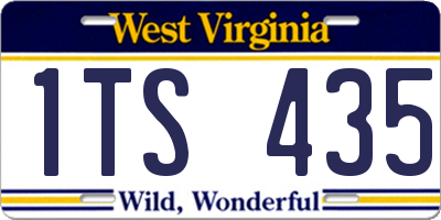 WV license plate 1TS435
