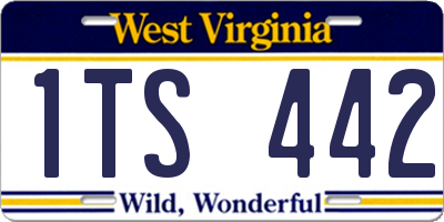 WV license plate 1TS442
