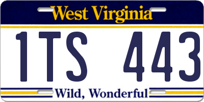 WV license plate 1TS443