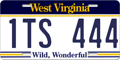 WV license plate 1TS444