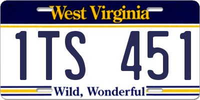 WV license plate 1TS451