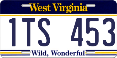 WV license plate 1TS453