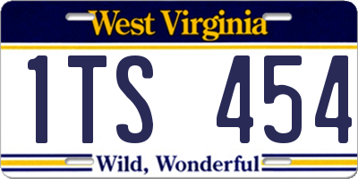 WV license plate 1TS454
