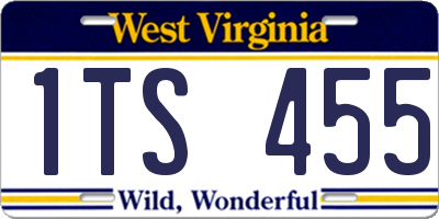WV license plate 1TS455