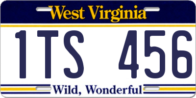 WV license plate 1TS456