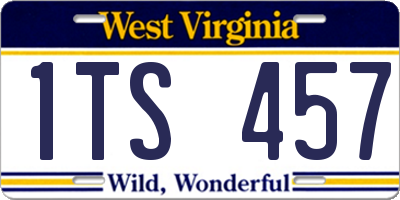 WV license plate 1TS457