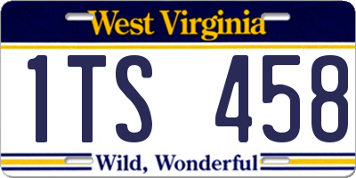 WV license plate 1TS458