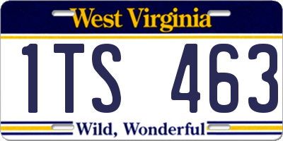 WV license plate 1TS463