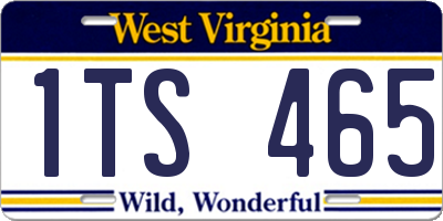 WV license plate 1TS465