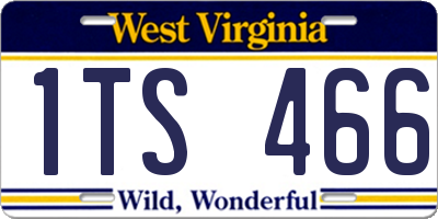 WV license plate 1TS466