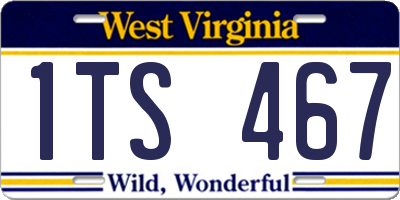 WV license plate 1TS467