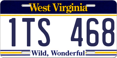 WV license plate 1TS468
