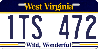 WV license plate 1TS472