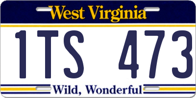 WV license plate 1TS473