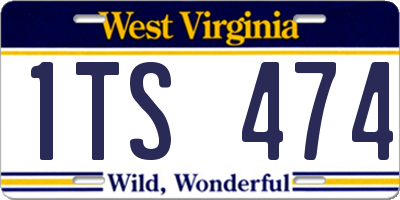 WV license plate 1TS474
