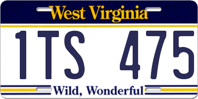 WV license plate 1TS475