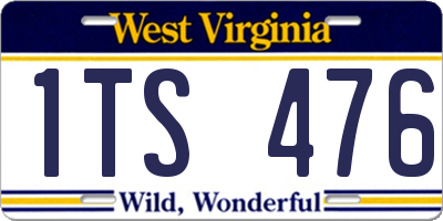 WV license plate 1TS476