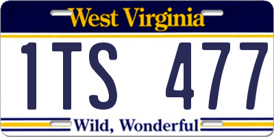 WV license plate 1TS477