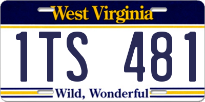 WV license plate 1TS481