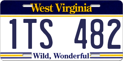 WV license plate 1TS482