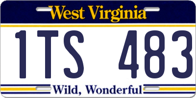 WV license plate 1TS483