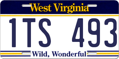 WV license plate 1TS493